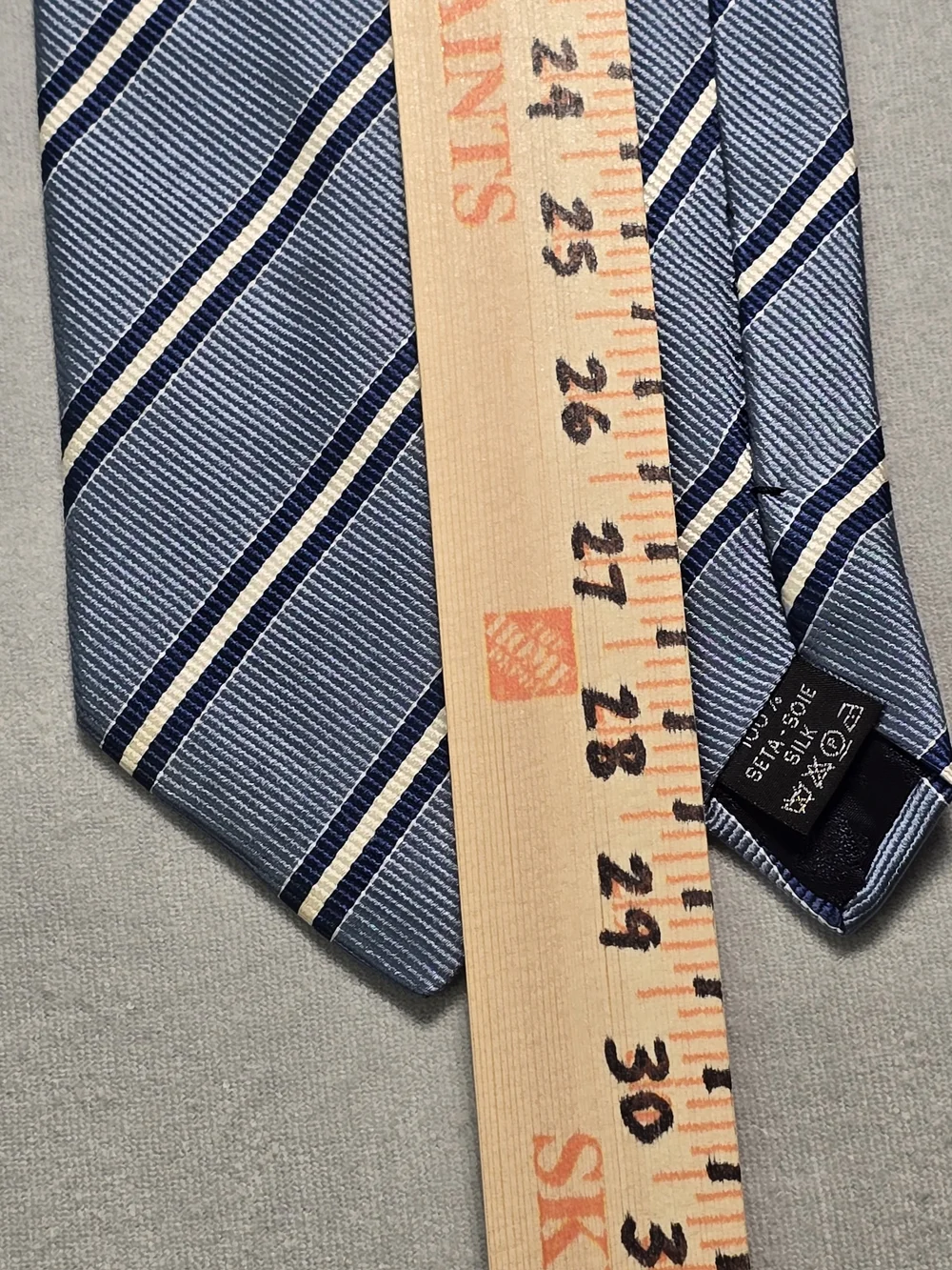 Vintage Gianni Versace Silk Tie Blue Diagonal Regimental Stripe Made In Italy
